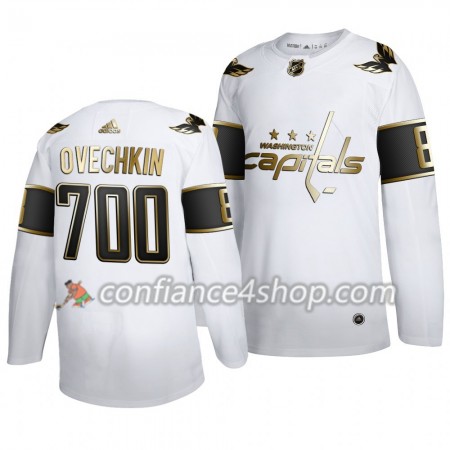 Adidas Maillot de Hockey Washington Capitals Alexander Ovechkin 700 Goals 2019-20 Blanc Golden Edition Authentic - Homme